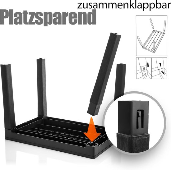 Weerbestendige bijzettafel zwart voor binnen en buiten - Kunststof campingtafel/tuintafel