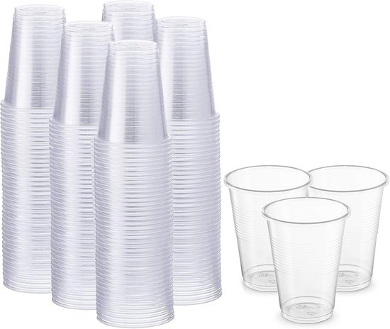 Wegwerp Bekers - Plastic Drinkglazen - Feestjes en Evenementen - Lekvrij Ontwerp - 7 Ounce - Transparant