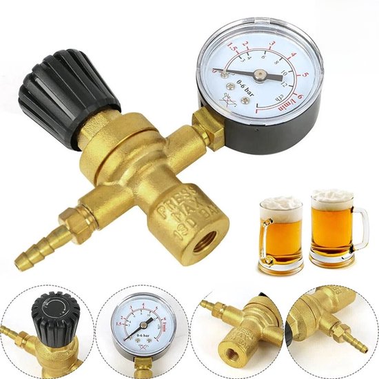 Wegwerpbare Argon/CO2-Drukregelaar – M10x1 Rechtse Schroefdraad Compact En Draagbaar – Ideaal Voor Laswerkzaamheden En Industriële Gasregeling - Goud