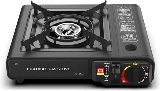 Wensday - Draagbaar Camping GASKookstel 1-Pits - Kooktoestel Kampeer Gas Kookstel - Butaangas Gasstel Gasfornuis Gaspit - Campingkooktoestel Gas Kookplaat - Elektrische Ontsteking - Met Koffer - 1-Pits van Merkloos