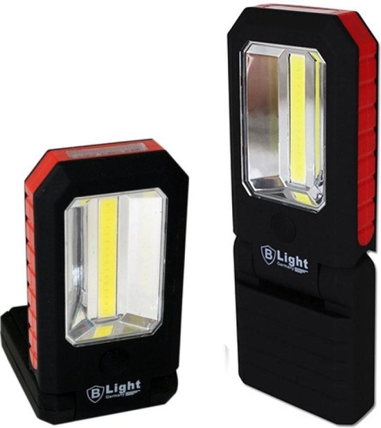 Werklamp COB + 3 LED - Campinglamp - Zaklamp - Klapbaar met haak en Magneet van VONROC