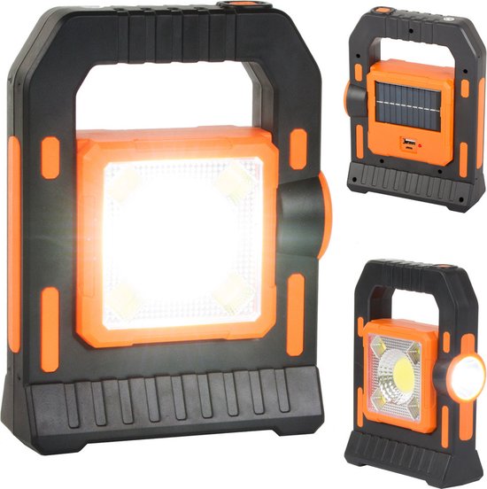 Werklamp | Solar Kampeer lamp | Noodlamp | met Solar paneel | Campinglamp | Zaklamp | met Powerbank | 36 COB Leds | Noodstroom