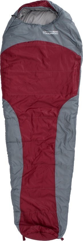 Where Tomorrow Camping Slaapzak Classic - Mummieslaapzak met zak - 230 x 80 x 55 cm - Wijnrood van Where Tomorrow
