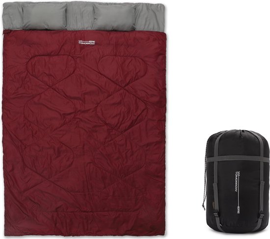 Where Tomorrow double slaapzak 220 x 150 cm diverse kleuren - wijn rood van Where Tomorrow