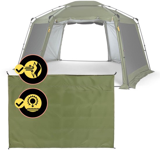 Where Tomorrow zijwand voor pop-up paviljoen 1 stuk | 155x215x167cm - lichtgewicht - UV- & regenbescherming | kamperen, outdoor, strand & festival | achteraf te monteren op vouwpaviljoen & partytent