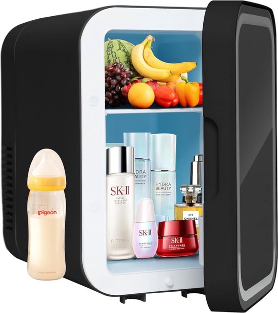 White-Label® Mini Koelkast - Minibar - Skincare Fridge - Zwart