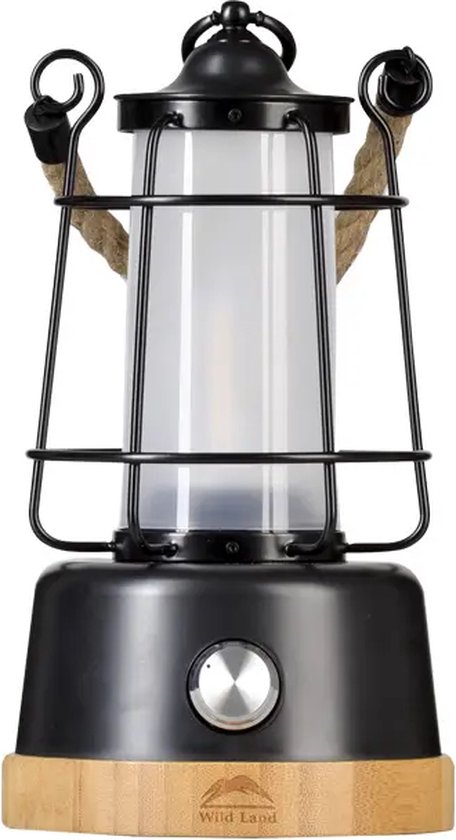 Wild Land Hemp Rope Lantern - Outdoor Lantaarn - Retro Design - Oplaadbaar - Dimbaar Licht - Powerbank Functie - Waterbestendig van Wild Land