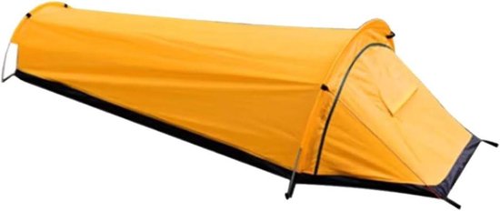 Wildkampeer Slaapzak Tent - Backpackers Tent - Buiten Overnachten - Ultralicht en Waterdicht - 220 x 90 cm - Geel