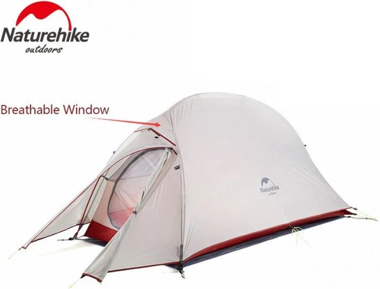 Wildor® Tent - Tunneltent - 1 Cabine - 1 Persoon - Nylon - Groen - Lichtgewicht - Draagbaar - Kamperen - Camping - Grijs - 20D van Wildor