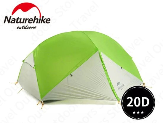Wildor® Tent - Tunneltent - Grijs/Groen - Nylon - Waterdicht - Lichtgewicht - 1.8kg - Kamperen - Camping 20D van Wildor