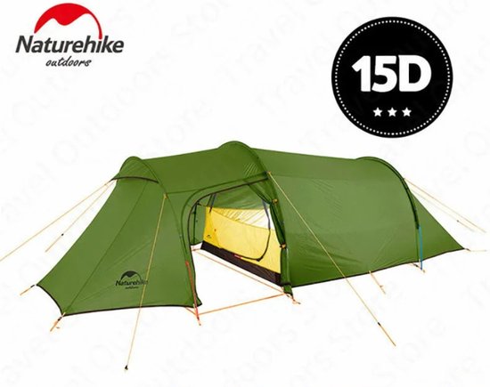 Wildor® Tunneltent - Tent - 2 personen - Kamperen - Camping - Bijzettent - Nylon - Draagbaar - Max 4kg - 1 Cabine - Groen van Wildor