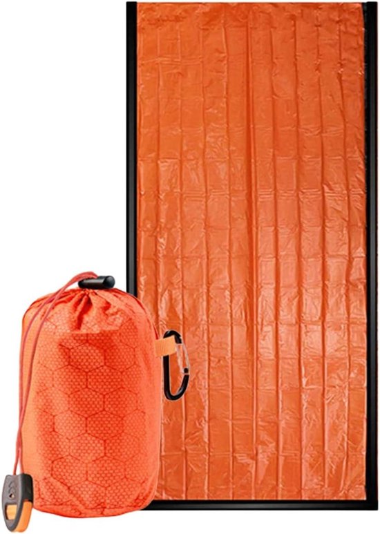 Winddichte thermische deken, waterbestendige overlevingsuitrusting, noodslaapzak, deken, leven, biwivy zak, waterdicht, voor outdoor-avonturen camping