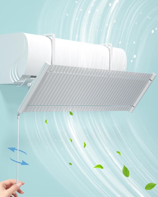 Windscherm Airconditioning - Airco Deflector - Comfort Verhogend - Verstelbare Hoek - 34 x 12 x 6 cm - Wit