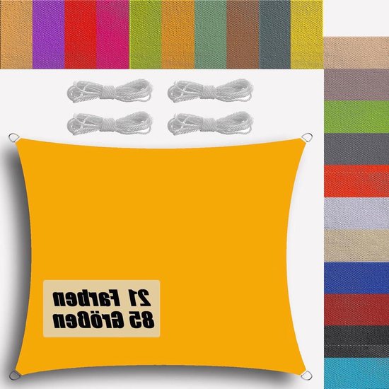 Windscherm camping Zonnezeil waterdicht - 21 kleuren - 85 maten - driehoekig - rechthoekig - zonnezeil balkon - regenbescherming - 95% UV-bescherming - overkapping zeil - tuin terras - outdoor camping - patio - zwembad windscherm camping van VOUNOT