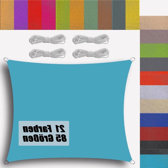 Windscherm camping Zonnezeil waterdicht rechthoekig 15 x 2 m - regenbescherming - 95% uv-bescherming - overkapping zeil - tuin terras - outdoor camping - patio zwembad - blauw meer windscherm camping van $