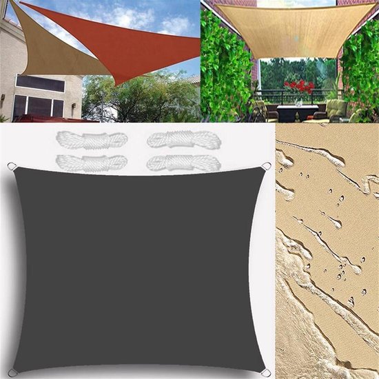 Windscherm camping Zonnezeil waterdicht rechthoekig 15x2 m zonnezeil balkon-zonwering 95%-uv-bescherming antraciet met inslagringen-bevestigingskoorden windscherm camping van Vidaxl