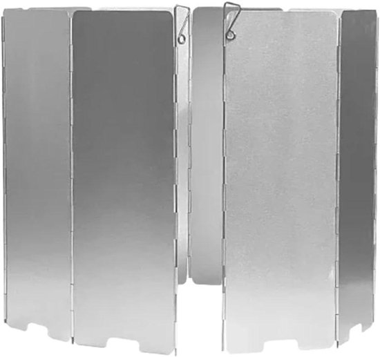 Windscherm Kooktoestel - Opvouwbaar Windscherm - Buiten Koken - Effectieve Windbescherming - 84 x 24 cm - Zilver
