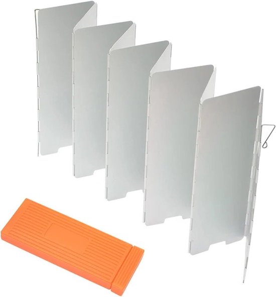 Windscherm Kooktoestel - Windblokker - Buiten Koken - 10 Platen Ontwerp - Draagbaar - Zilver