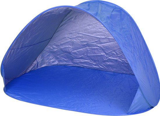 Windscherm/beachshelter/strandtent pop-up - blauw - 145 x 80 cm van Uniprod.