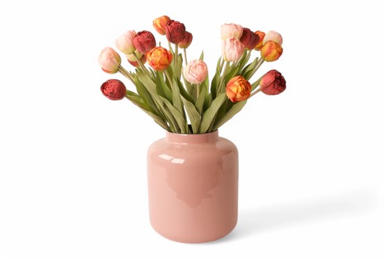 WinQ- Boeket Kunst Tulpen 21stuks - Boeket zijden Tulpen 40cm - prachtige voorjaarskleuren - Kunstbloemen - zijden bloemen - exclusief vaas van WInQ