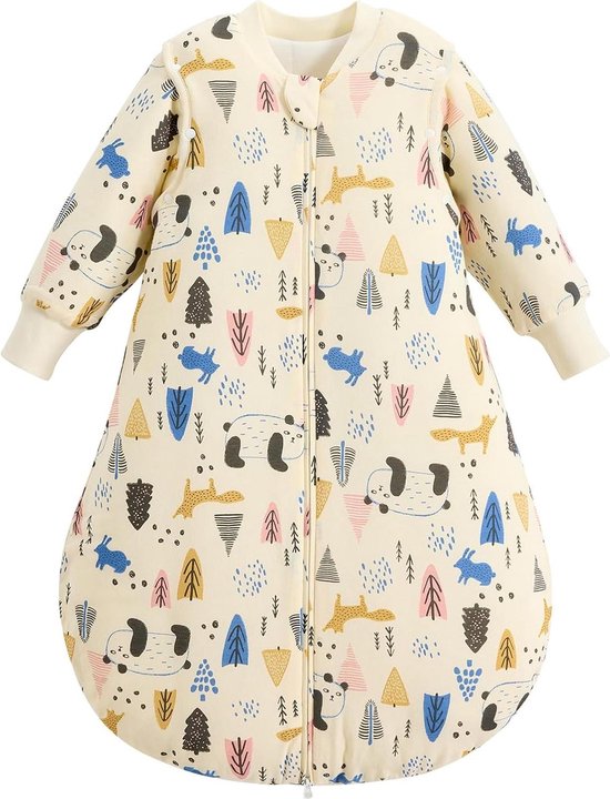 Winter Baby Slaapzak 35 TOG 100% Katoen Pasgeboren Warme Slaapzak met Afneembare Mouwen - Baby Draagbare Deken voor Peuters - 18-36 maanden - Panda van Merkloos