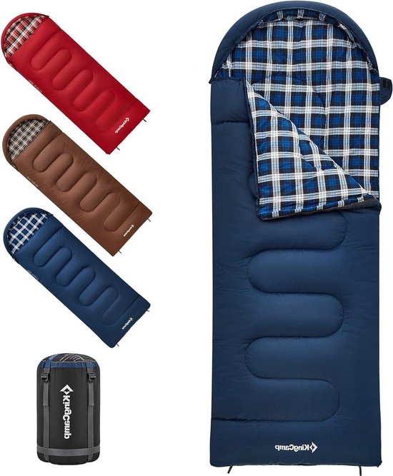 Winter kinderslaapzak | katoenen warme dekenslaapzak | 3-4 seizoenen | camping trekking | 170 x 70 cm | comfort 7 °C | 14 kg Sleeping Bag van Andes Camping
