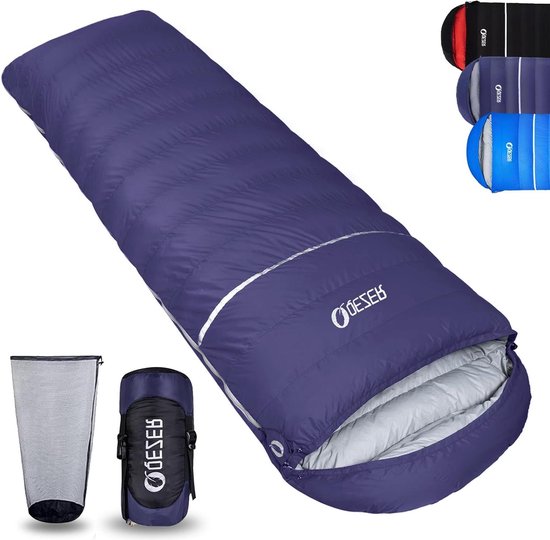 Winter outdoor slaapzak tot -18 °C licht en warme donsslaapzak - 620 fp premium dons - kamperen wandelen trekking - outdoor van Merkloos