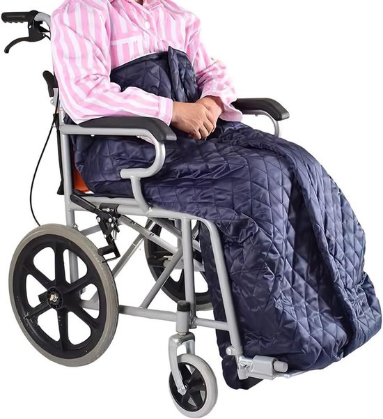 Winter rolstoeldeken met binnenzak en verdikte pluche kniedeken voor volwassenen - Slipzak voor buiten en extra warm - 130 cm lengte