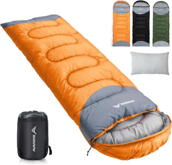 Winter Slaapzak - Kampeerzak - Buiten Overnachten - 4 Seizoenen Geschikt - 2.27 kg - Oranje