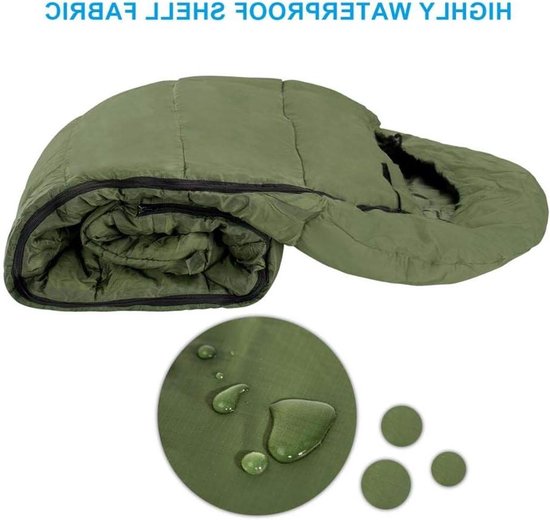 Winter Slaapzak - Kampeerzak Outdoor - Kamperen en Reizen - Met Elektrische Verwarming - 220x80cm - Groen