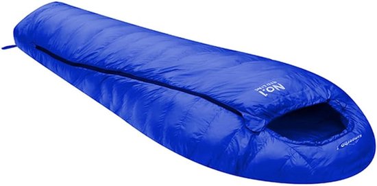 Winter Slaapzak - Kampeerzak - Outdoor slapen - Ganzendons vulling - 195x80cm - Blauw van Merkloos