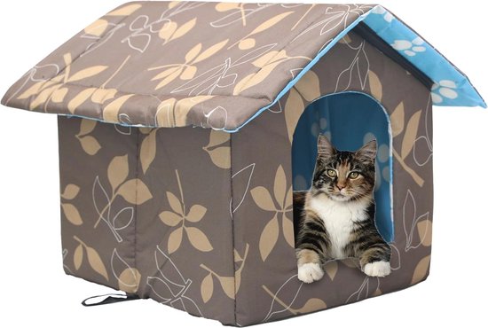 Winterbestendig en waterdicht kattenhuis voor buiten - opvouwbaar met afneembaar kussen van Petsfit