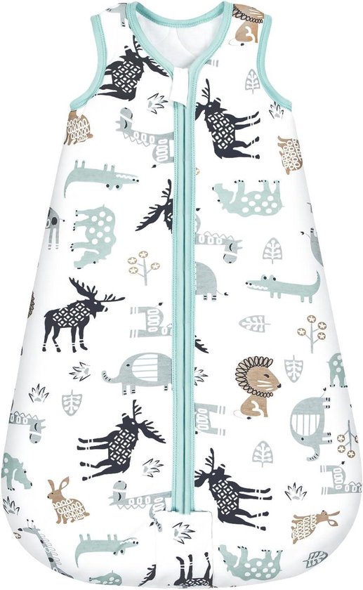 Winterslaapzak baby 2.5 TOG katoenen slaapzak blauwe dierentuin 12-18 maanden van Puckababy
