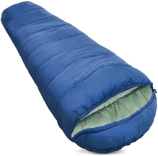 Winterslaapzak - Kampeerslaapzak Mummie - Outdoor Kamperen - Lichtgewicht Compact - 205x75cm - Blauw