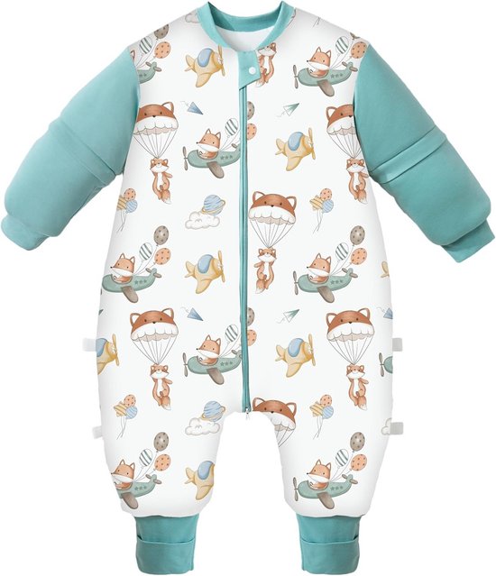 Winterslaapzak met Voeten en Afneembare Mouwen voor Baby en Kind - 3.5 TOG - Bamboe & Katoen