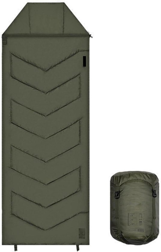 Winterslaapzak Volwassenen - Kampeerslaapzak Outdoor - Kamperen en Buiten - Waterdicht en Winddicht - 220x80cm - Groen