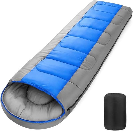 Winterslaapzak Volwassenen - Kampeerslaapzak Warm - Outdoor Avonturen - Effectieve Kou Bescherming - 210 x 75 cm - Blauw