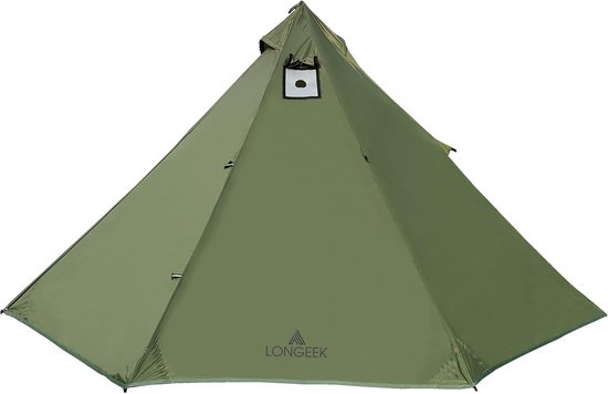 Wintertent 2 persoons - Grijs - 4 Meter Ø - Ultralichte 4 Seizoenen Tipi Tent - Voor Outdoor en Trektochten