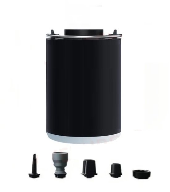 WiseGoods Premium Oplaadbare Luchtbedpomp – Tiny Pump X2 3-in-1 Met 400LM LED Lantaarn – Compact - Luchtbed Pomp Zwart - Outdoor
