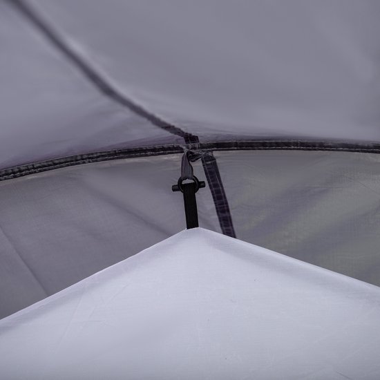 Wishdor - Kampeertent Voor 2-3 Personen - Twee Compartimenten - Voor Kamperen - Polyester - Donkergrijs - 426 x 206 x 154 cm van Merkloos