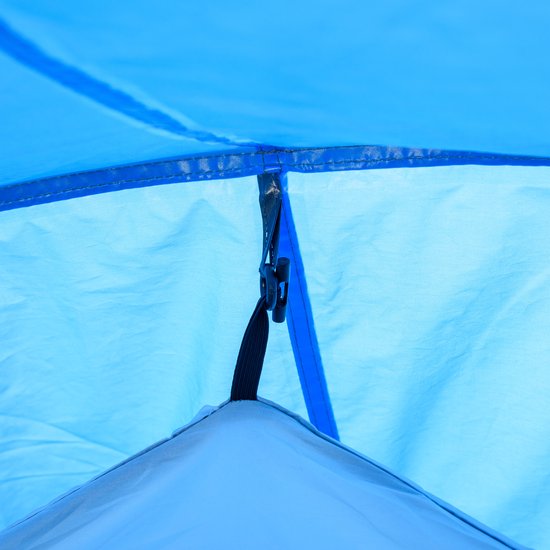 Wishdor - Kampeertent Voor 2-3 Personen - Tweeruimtes Ontwerp - Met Voorruimte - Voor Camping - Polyester - Lichtblauw - 426 X 206 X 154 Cm