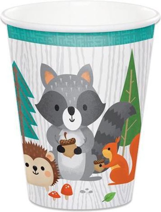 Witbaard Feestbekers Wild One Junior 266 Ml Groen/wit 8 Stuks van Witbaard
