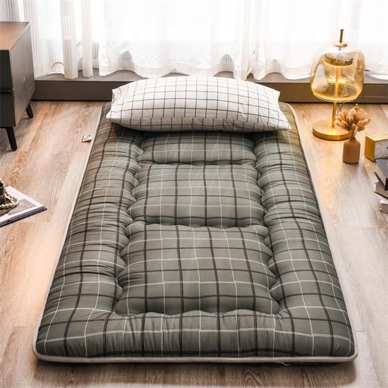 WNHB® Draagbare Verdikte Futon Vloermatras – Opvouwbare Slaapmat voor Volwassenen – Comfortabel, Lichtgewicht en Compact – Ideaal voor Logeerpartijen, Yoga of Camping van Merkloos