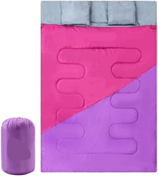 WNHB® Dubbele Slaapzak voor 2 Personen – Lichtgewicht & Waterdicht – Comfortabel voor Kamperen, Trektochten & Outdoor – Inclusief Draagtas
