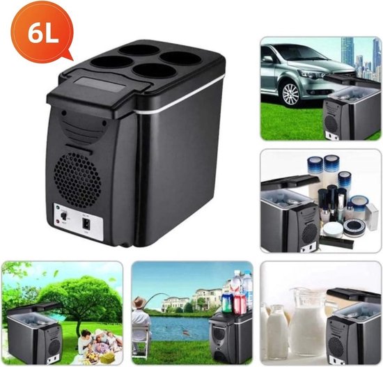 WNHB® Mini Auto Koelkast 6 Liter - 12V 45W Draagbare Koeler voor Auto Truck Camping en Reizen van Merkloos