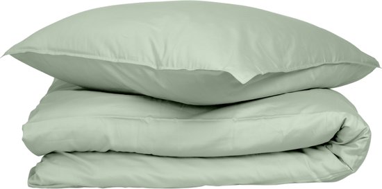 Wocha Dekbedovertrek Set - 100% Biologisch Katoen Satijn (300TC) - 140x200/220 - Groen - Premium kwaliteit - Incl. 1 kussensloop van Wocha