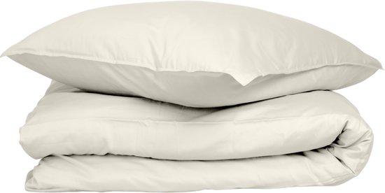 Wocha Dekbedovertrek Set - 100% Biologisch Katoen Satijn (300TC) - 140x200/220 - Naturel - Premium kwaliteit en duurzaam - Incl. 1 kussensloop van Wocha