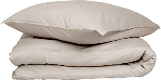 Wocha Dekbedovertrek Set - 100% Biologisch Katoen Satijn (300TC) - 140x200/220 - Taupe - Premium kwaliteit en duurzaam - Incl. 1 kussensloop van Wocha
