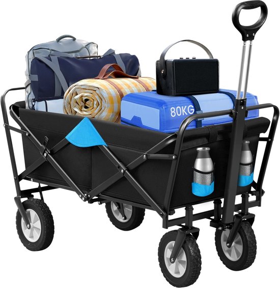 Woltu Bolderkar - Opvouwbare Bolderkar - Opvouwbare Tuinwagen - Tuinkar - Tuintrolley - Trolley - Transportkar - Blauw/Zwart van WOLTU