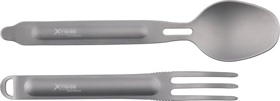 X-Treme outdoor - 2 delig titanium bestekset van X-Treme